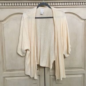 Joie Women’s Cream Open Front Linen Blend Kimono Sleeve Cardigan Size L NWT